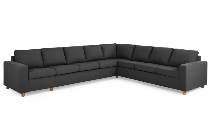 Crazy 7-seters Vendbar L-formet XX-Large Hjørnesofa i Stoff - Antrasitt - Møbler - Sofaer - Hjørnesofa