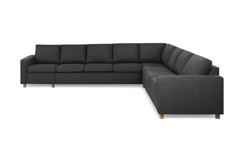 Crazy 7-seters Vendbar L-formet XX-Large Hjørnesofa i Stoff - Antrasitt - Møbler - Sofaer - Hjørnesofa
