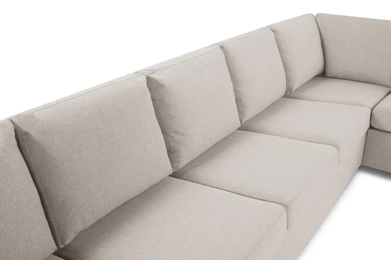 Crazy 7-seters Vendbar L-formet XX-Large Hjørnesofa i Stoff - Beige - Møbler - Sofaer - Hjørnesofa