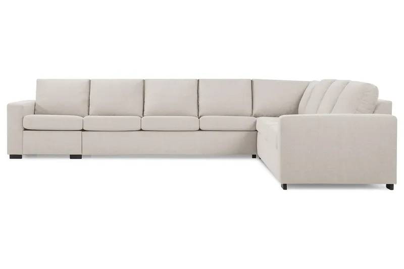 Crazy 7-seters Vendbar L-formet XX-Large Hjørnesofa i Stoff - Beige - Møbler - Sofaer - Hjørnesofa