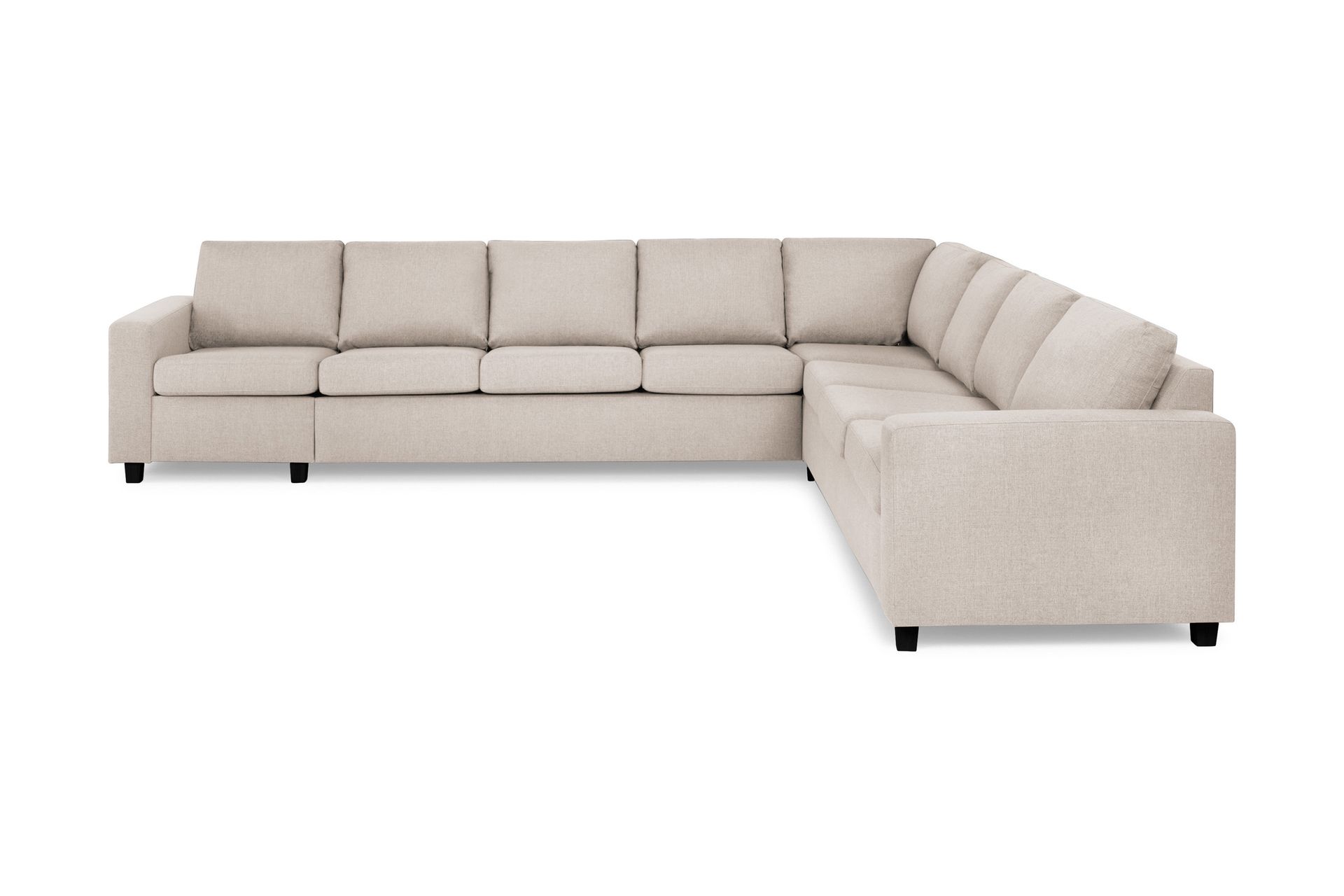 Crazy 7-seters Vendbar L-formet XX-Large Hjørnesofa i Stoff - Beige - Møbler - Sofaer - Hjørnesofa