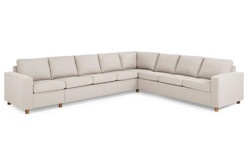 Crazy 7-seters Vendbar L-formet XX-Large Hjørnesofa i Stoff - Beige - Møbler - Sofaer - Hjørnesofa
