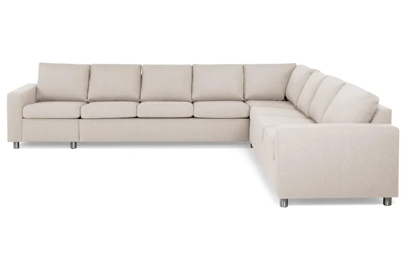 Crazy 7-seters Vendbar L-formet XX-Large Hjørnesofa i Stoff - Beige - Møbler - Sofaer - Hjørnesofa