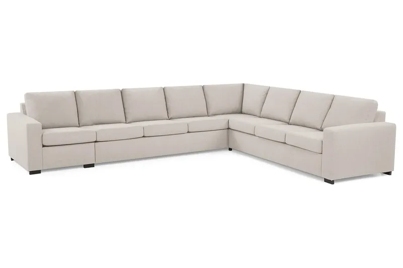 Crazy 7-seters Vendbar L-formet XX-Large Hjørnesofa i Stoff - Beige - Møbler - Sofaer - Hjørnesofa