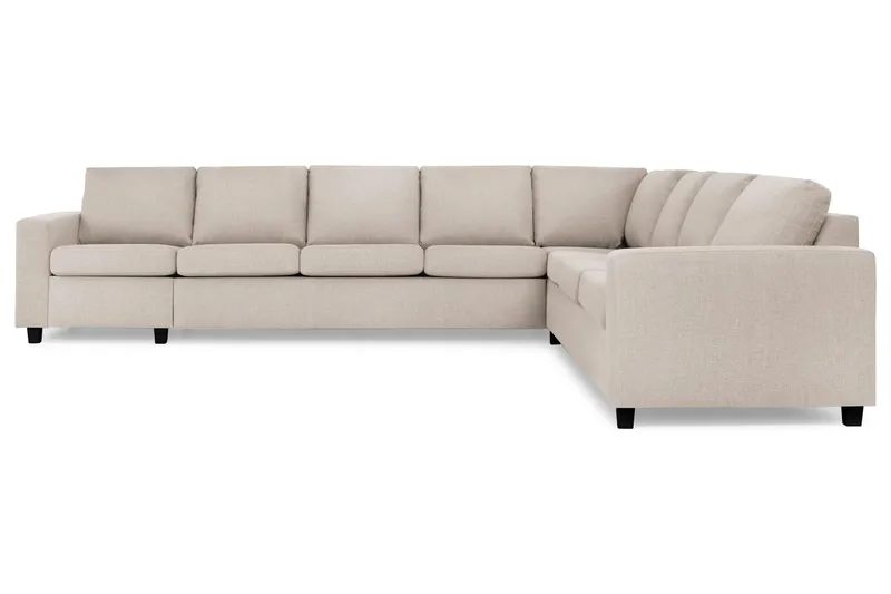 Crazy 7-seters Vendbar L-formet XX-Large Hjørnesofa i Stoff - Beige - Møbler - Sofaer - Hjørnesofa