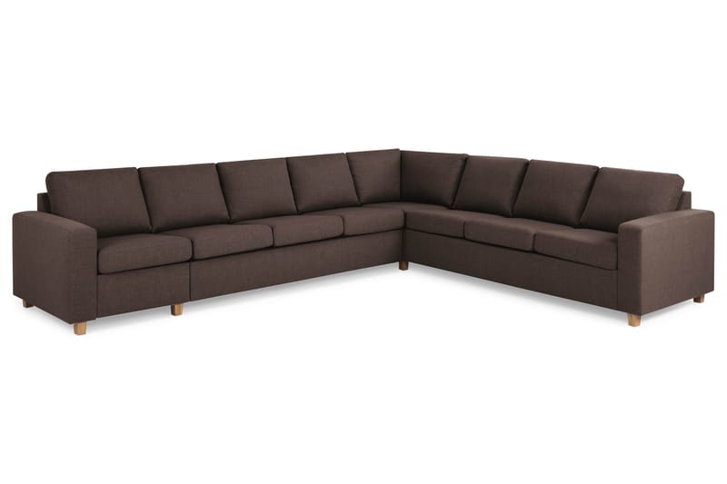 Crazy 7-seters Vendbar L-formet XX-Large Hjørnesofa i Stoff - Brun - Møbler - Sofaer - Hjørnesofa