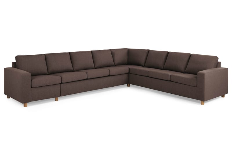 Crazy 7-seters Vendbar L-formet XX-Large Hjørnesofa i Stoff - Brun - Møbler - Sofaer - Hjørnesofa
