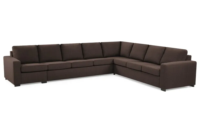 Crazy 7-seters Vendbar L-formet XX-Large Hjørnesofa i Stoff - Brun - Møbler - Sofaer - Hjørnesofa
