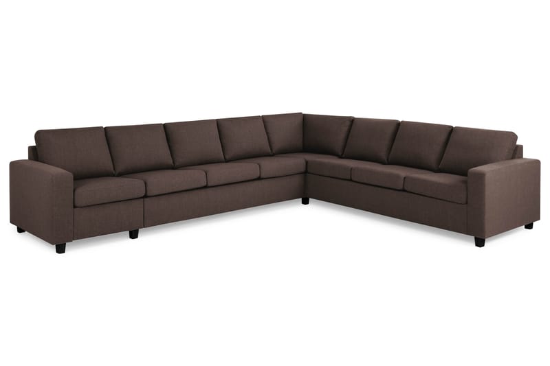 Crazy 7-seters Vendbar L-formet XX-Large Hjørnesofa i Stoff - Brun - Møbler - Sofaer - Hjørnesofa