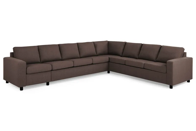 Crazy 7-seters Vendbar L-formet XX-Large Hjørnesofa i Stoff - Brun - Møbler - Sofaer - Hjørnesofa