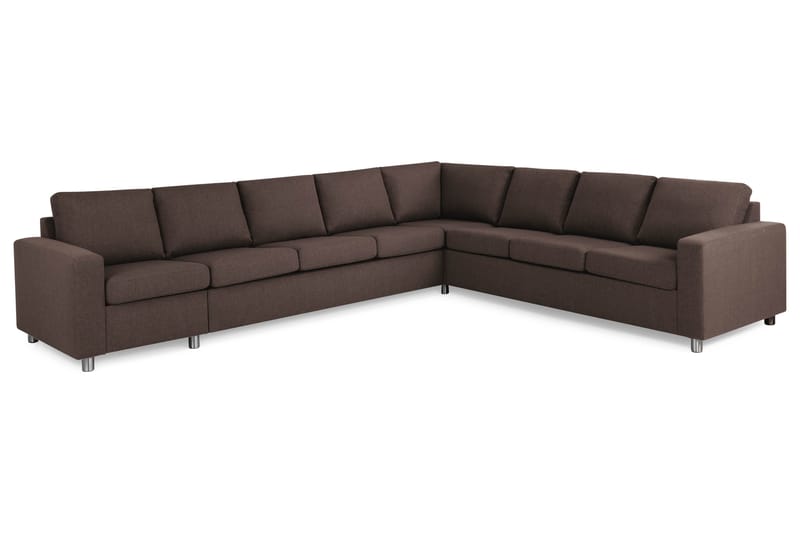 Crazy 7-seters Vendbar L-formet XX-Large Hjørnesofa i Stoff - Brun - Møbler - Sofaer - Hjørnesofa