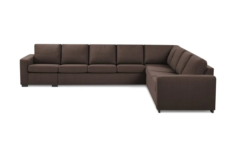 Crazy 7-seters Vendbar L-formet XX-Large Hjørnesofa i Stoff, Brun
