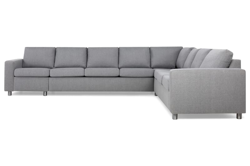 Crazy 7-seters Vendbar L-formet XX-Large Hjørnesofa i Stoff - Grå - Møbler - Sofaer - Hjørnesofa