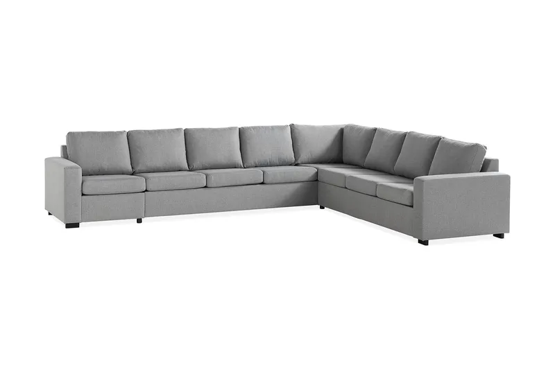 Crazy 7-seters Vendbar L-formet XX-Large Hjørnesofa i Stoff - Grå - Møbler - Sofaer - Hjørnesofa