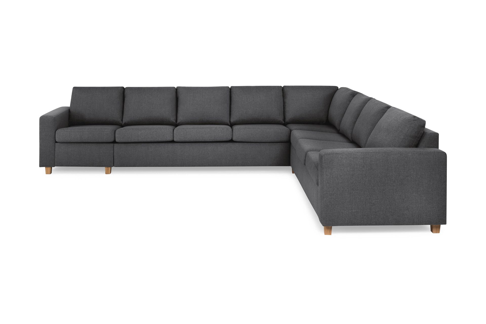 Crazy 7-seters Vendbar L-formet XX-Large Hjørnesofa i Stoff - Mørk grå - Møbler - Sofaer - Hjørnesofa