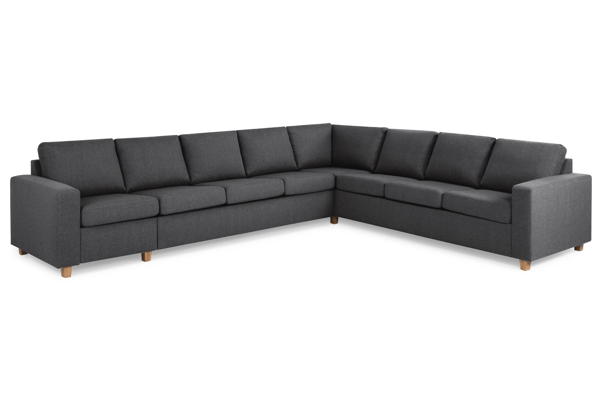 Crazy 7-seters Vendbar L-formet XX-Large Hjørnesofa i Stoff - Mørk grå - Møbler - Sofaer - Hjørnesofa