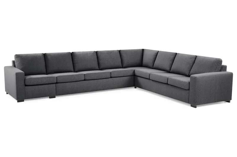 Crazy 7-seters Vendbar L-formet XX-Large Hjørnesofa i Stoff - Mørk grå - Møbler - Sofaer - Hjørnesofa