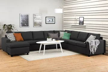 Crazy 7-seters Vendbar U-formet XX-Large Hjørnesofa med Divan i Stoff - Antrasitt - Møbler - Sofaer - Hjørnesofa - Hjørnesofa med divan
