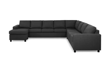 Crazy 7-seters Vendbar U-formet XX-Large Hjørnesofa med Divan i Stoff - Antrasitt - Møbler - Sofaer - Hjørnesofa - Hjørnesofa med divan