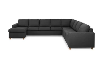 Crazy 7-seters Vendbar U-formet XX-Large Hjørnesofa med Divan i Stoff - Antrasitt - Møbler - Sofaer - Hjørnesofa - Hjørnesofa med divan