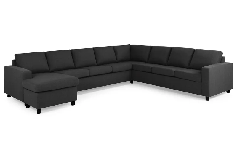 Crazy 7-seters Vendbar U-formet XX-Large Hjørnesofa med Divan i Stoff - Antrasitt - Møbler - Sofaer - Hjørnesofa - Hjørnesofa med divan