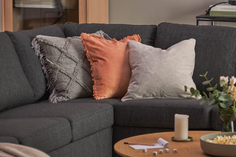 Crazy 7-seters Vendbar U-formet XX-Large Hjørnesofa med Divan i Stoff - Antrasitt - Møbler - Sofaer - Hjørnesofa - Hjørnesofa med divan