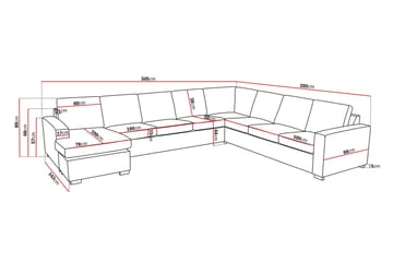 Crazy 7-seters Vendbar U-formet XX-Large Hjørnesofa med Divan i Stoff - Beige - Møbler - Sofaer - Hjørnesofa - Hjørnesofa med divan