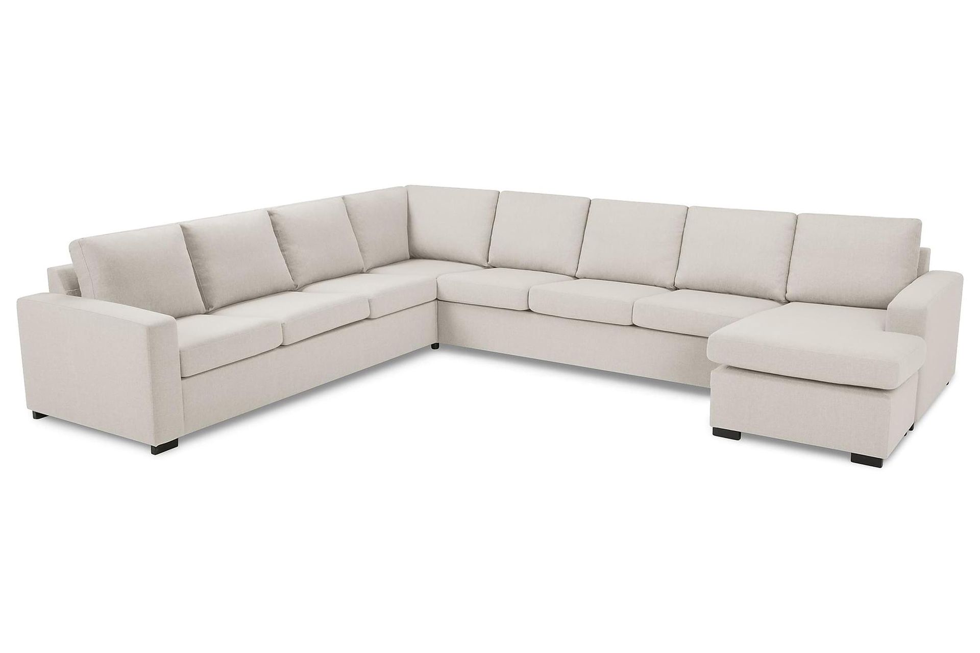 Crazy 7-seters Vendbar U-formet XX-Large Hjørnesofa med Divan i Stoff - Beige - Møbler - Sofaer - Hjørnesofa - Hjørnesofa med divan
