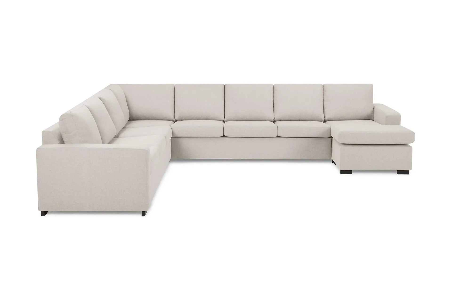 Crazy 7-seters Vendbar U-formet XX-Large Hjørnesofa med Divan i Stoff - Beige