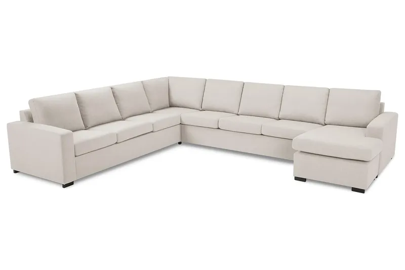 Crazy 7-seters Vendbar U-formet XX-Large Hjørnesofa med Divan i Stoff - Beige - Møbler - Sofaer - Hjørnesofa - Hjørnesofa med divan