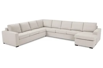 Crazy 7-seters Vendbar U-formet XX-Large Hjørnesofa med Divan i Stoff - Beige - Møbler - Sofaer - Hjørnesofa - Hjørnesofa med divan