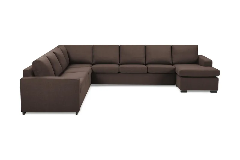 Crazy 7-seters Vendbar U-formet XX-Large Hjørnesofa med Divan i Stoff - Brun - Møbler - Sofaer - Hjørnesofa - Hjørnesofa med divan