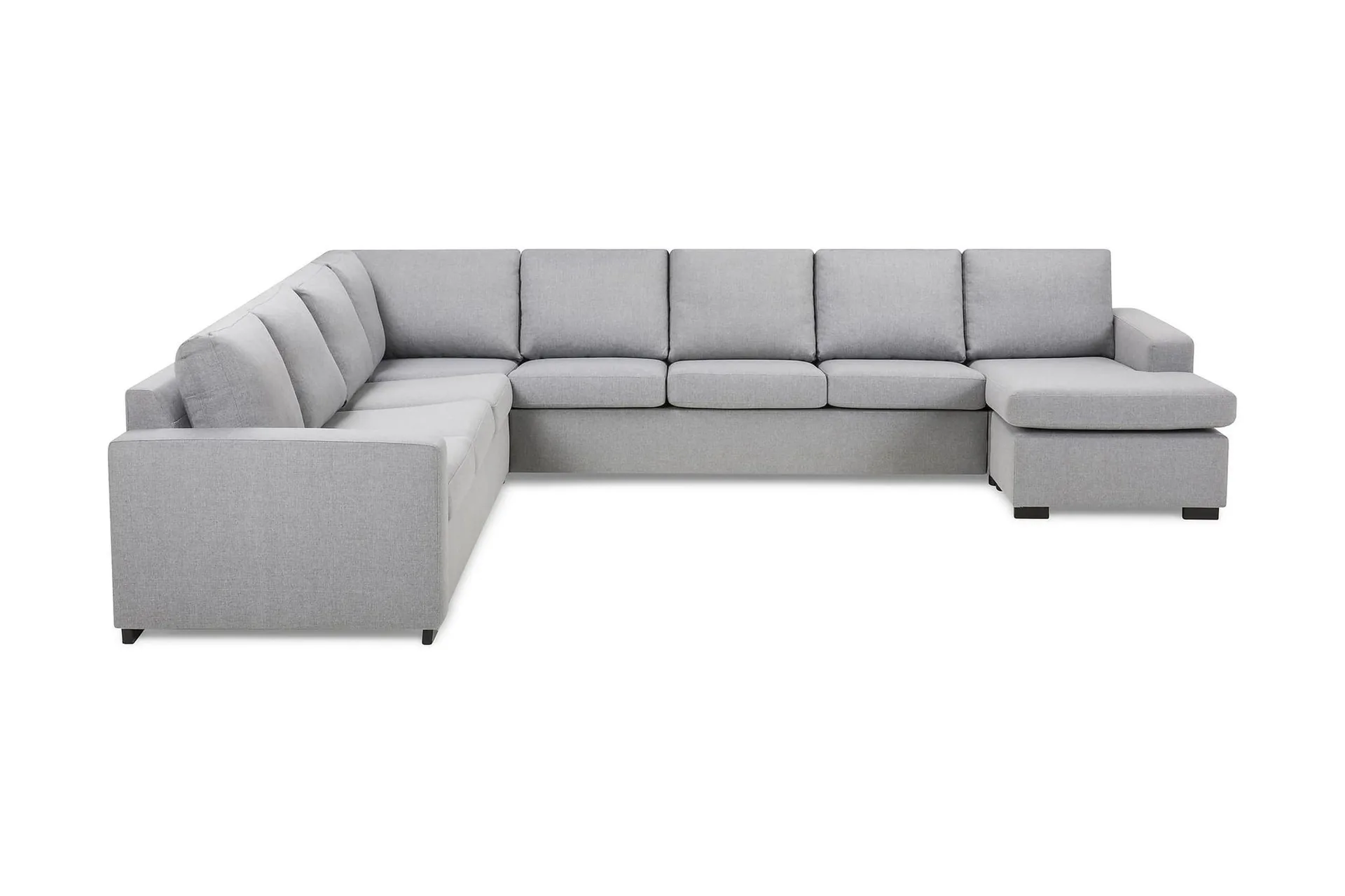 Crazy 7-seters Vendbar U-formet XX-Large Hjørnesofa med Divan i Stoff - Grå
