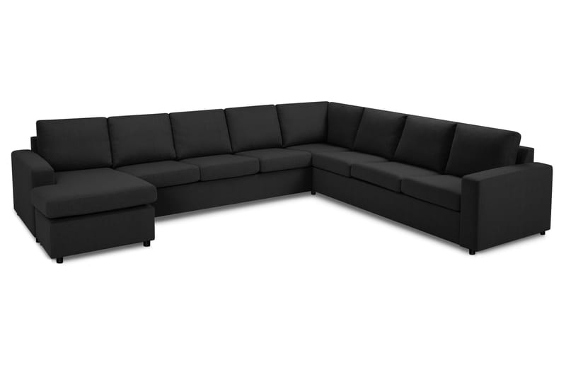 Crazy 7-seters Vendbar U-formet XX-Large Hjørnesofa med Divan i Stoff - Mørk grå / Antrasitt - Møbler - Sofaer - Hjørnesofa - Hjørnesofa med divan