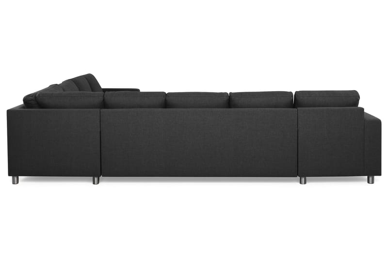 Crazy 7-seters Vendbar U-formet XX-Large Hjørnesofa med Divan i Stoff - Mørk grå / Antrasitt - Møbler - Sofaer - Hjørnesofa - Hjørnesofa med divan