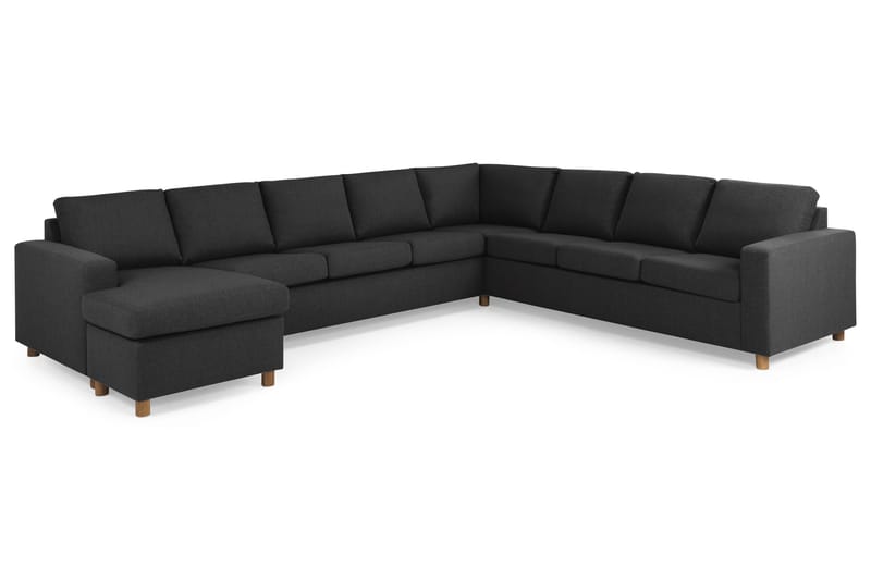 Crazy 7-seters Vendbar U-formet XX-Large Hjørnesofa med Divan i Stoff - Mørk grå / Antrasitt - Møbler - Sofaer - Hjørnesofa - Hjørnesofa med divan