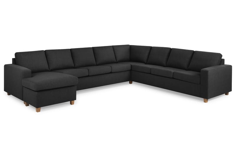 Crazy 7-seters Vendbar U-formet XX-Large Hjørnesofa med Divan i Stoff - Mørk grå / Antrasitt - Møbler - Sofaer - Hjørnesofa - Hjørnesofa med divan