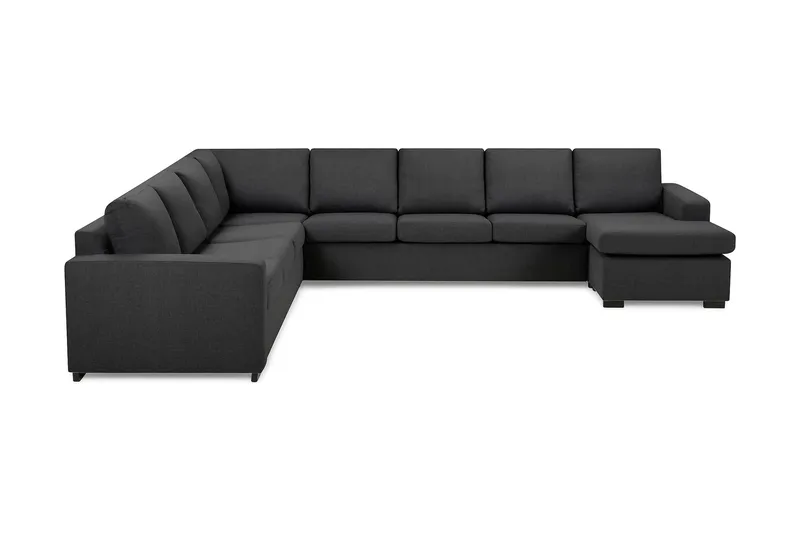 Crazy 7-seters Vendbar U-formet XX-Large Hjørnesofa med Divan i Stoff - Mørkegrå - Møbler - Sofaer - Hjørnesofa - Hjørnesofa med divan