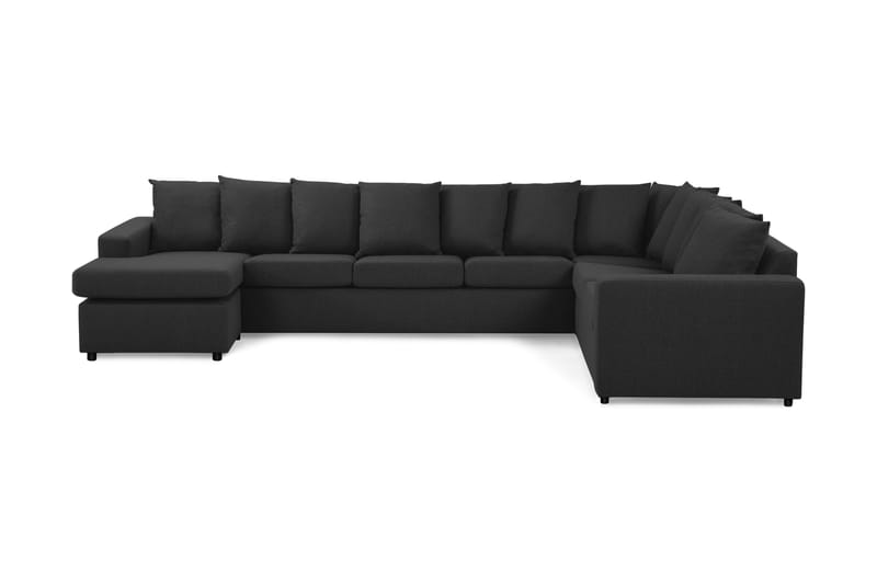 Crazy 7-seters Venstrevendt U-formet XX-Large Hjørnesofa med Divan i Stoff - Antrasitt - Møbler - Sofaer - Hjørnesofa - Hjørnesofa med divan
