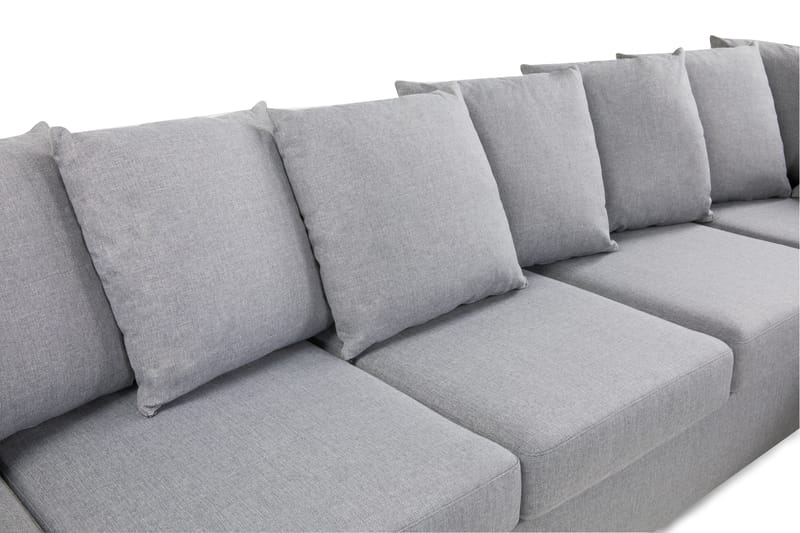 Crazy 7-seters Venstrevendt U-formet XX-Large Hjørnesofa med Divan i Stoff - Grå - Møbler - Sofaer - Hjørnesofa - Hjørnesofa med divan