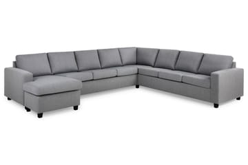 Crazy 7-seters Venstrevendt U-formet XX-Large Hjørnesofa med Divan i Stoff - Grå - Møbler - Sofaer - Hjørnesofa - Hjørnesofa med divan