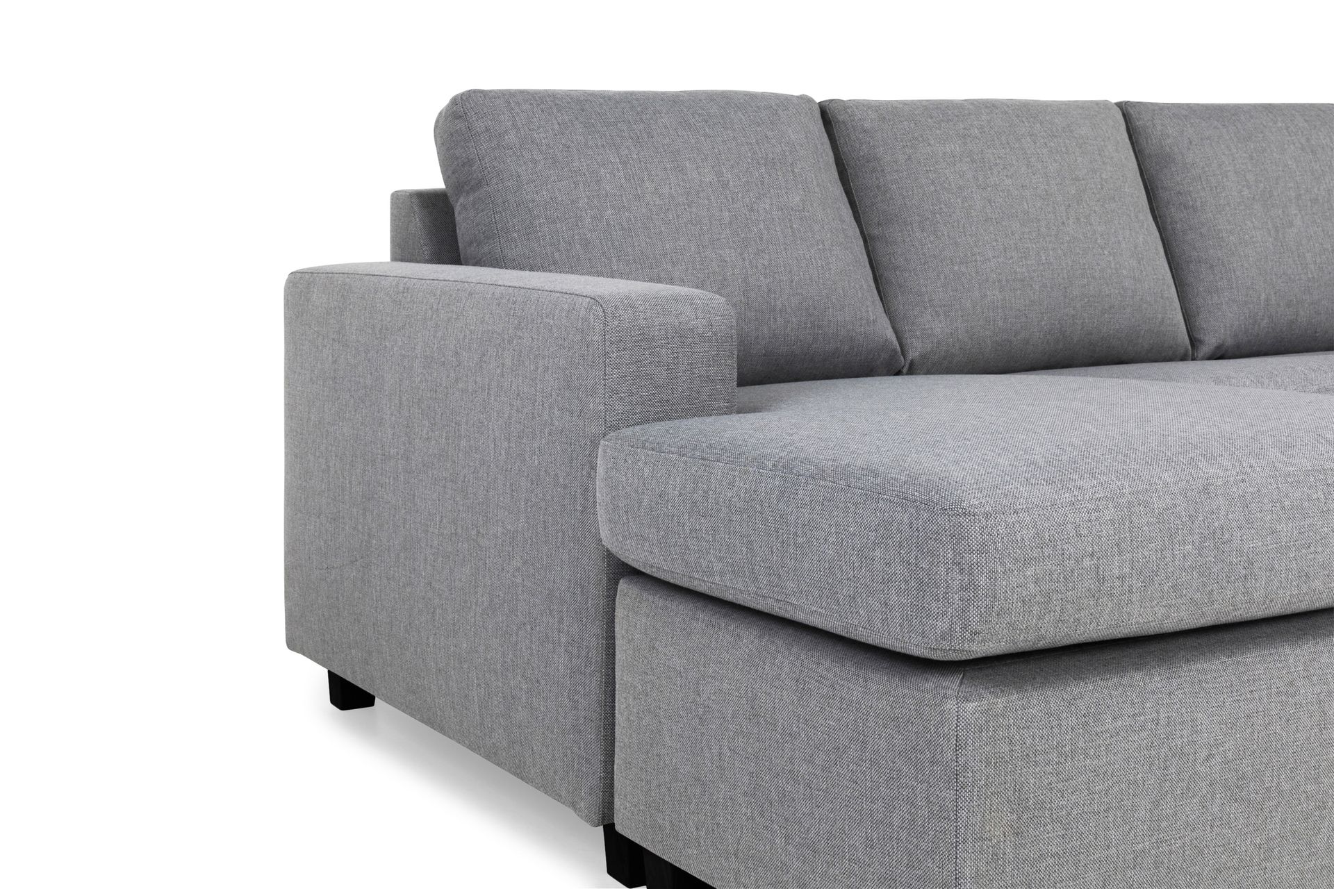 Crazy 7-seters Venstrevendt U-formet XX-Large Hjørnesofa med Divan i Stoff - Grå - Møbler - Sofaer - Hjørnesofa - Hjørnesofa med divan