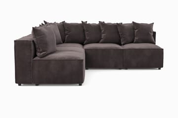 Cubo 5-seters L-formet Dyp Modulhjørnesofa i Fløyel - Mørk grå - Møbler - Sofaer - Fløyel sofaer