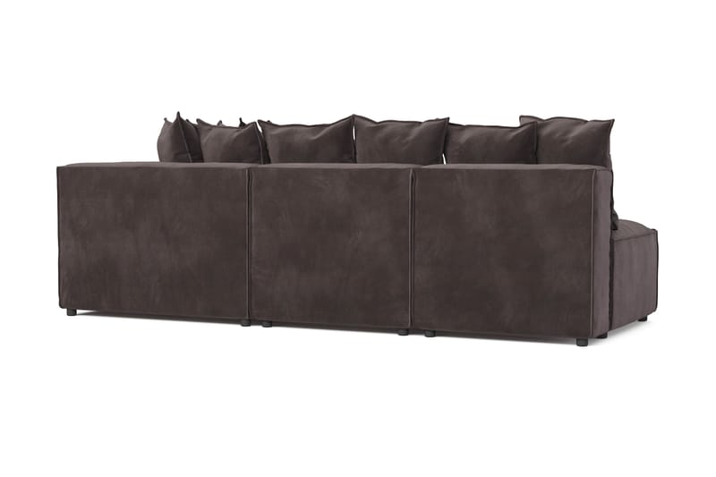 Cubo 5-seters L-formet Dyp Modulhjørnesofa i Fløyel - Mørk grå - Møbler - Sofaer - Fløyel sofaer