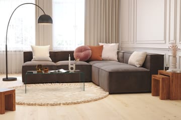 Cubo 5-seters L-formet Dyp Modulhjørnesofa i Fløyel - Mørk grå - Møbler - Sofaer - Fløyel sofaer