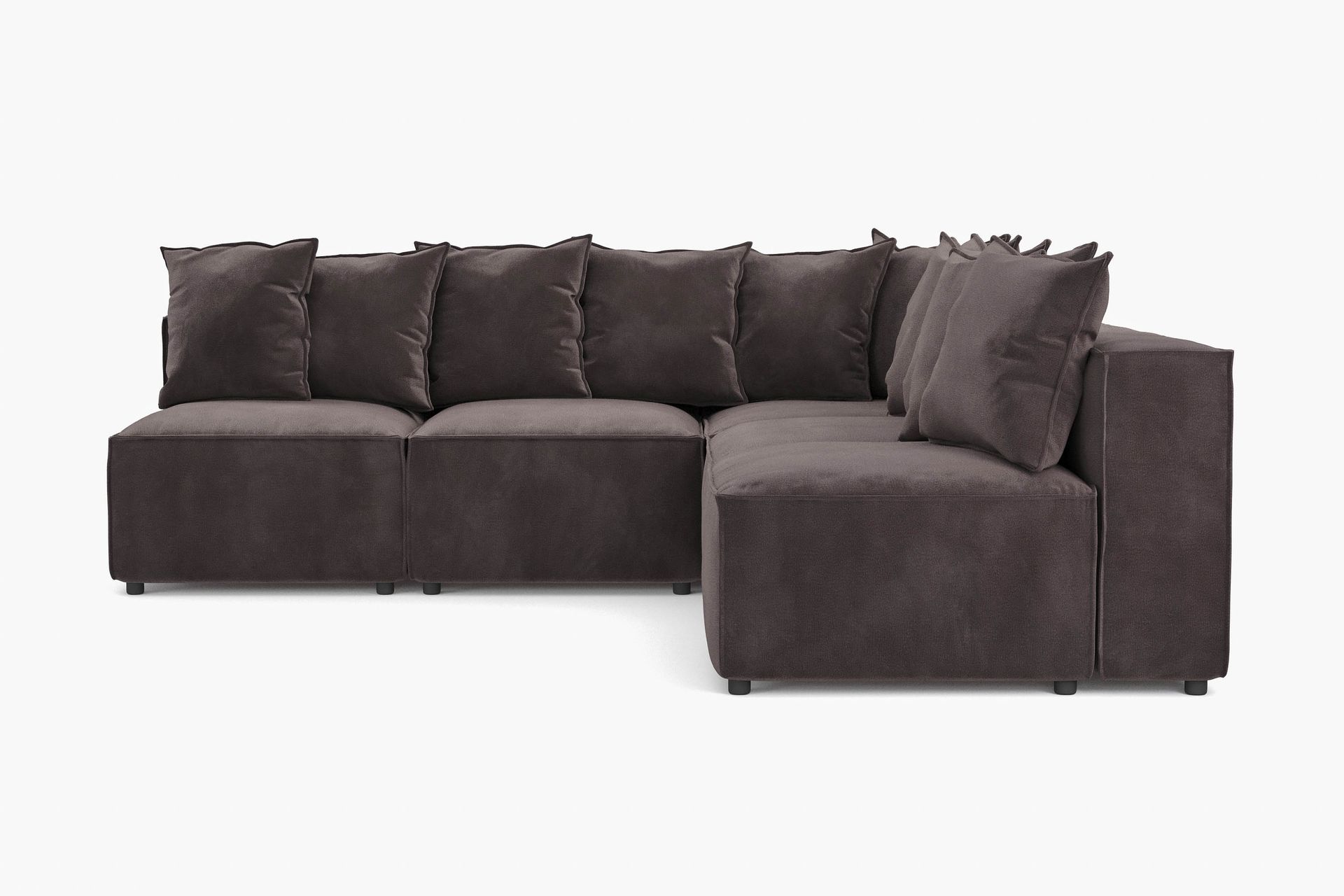 Cubo 5-seters L-formet Dyp Modulhjørnesofa i Fløyel - Mørk grå - Møbler - Sofaer - Fløyel sofaer