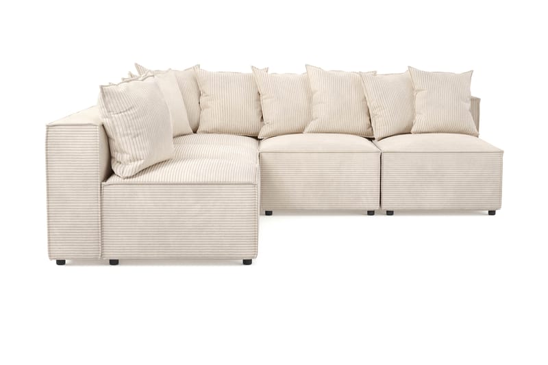 Cubo 5-seters L-formet Dyp Modulhjørnesofa i Manchester - Beige - Møbler - Sofaer - Hjørnesofa