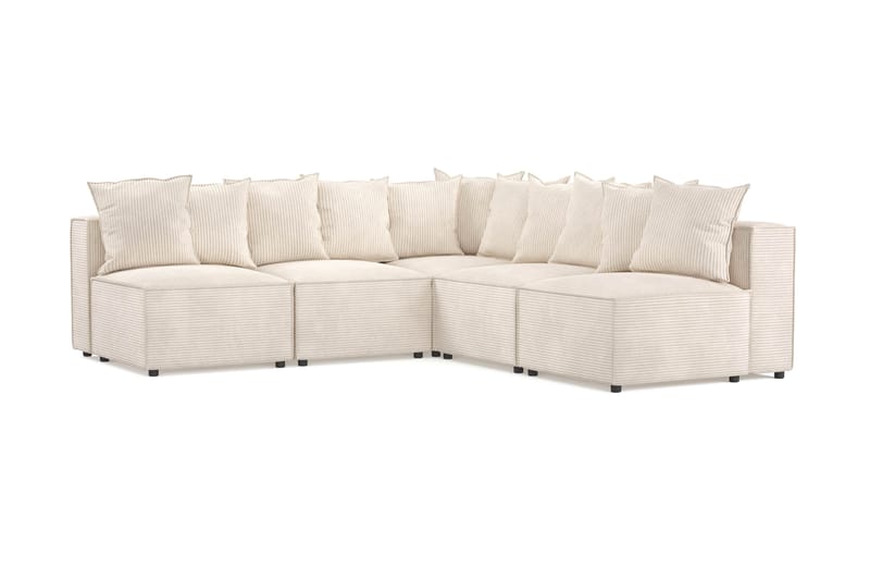 Cubo 5-seters L-formet Dyp Modulhjørnesofa i Manchester - Beige - Møbler - Sofaer - Hjørnesofa