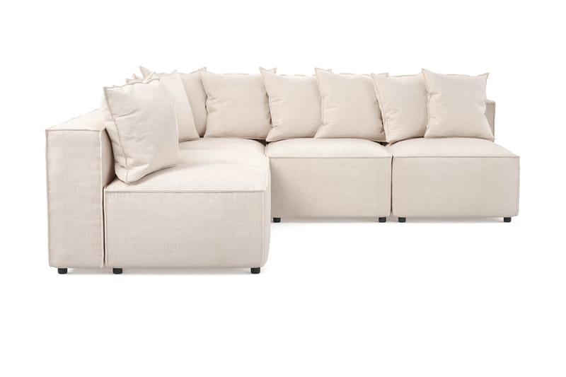Cubo 5-seters L-formet Dyp Modulhjørnesofa i Stoff - Beige - Møbler - Sofaer - Hjørnesofa