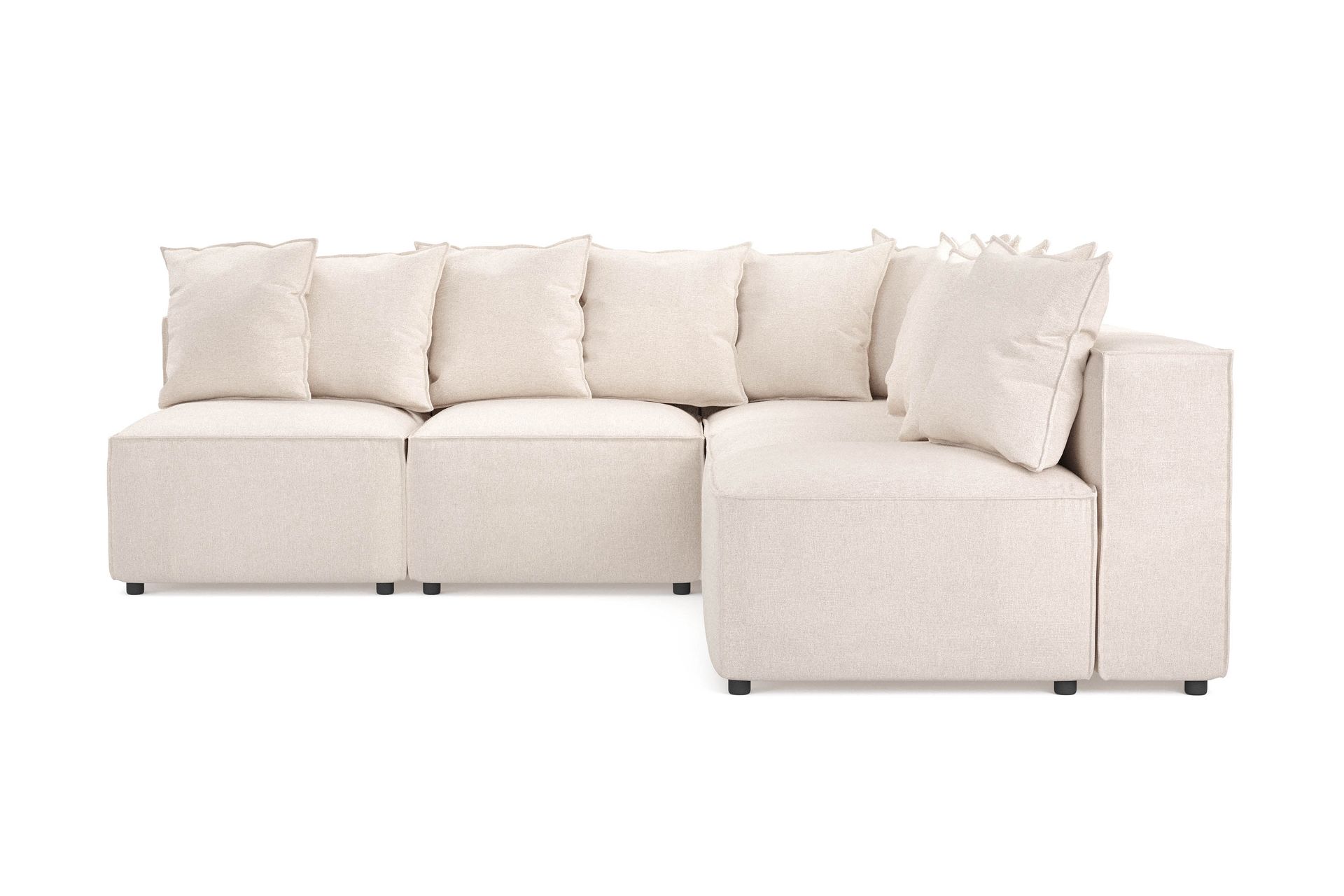 Cubo 5-seters L-formet Dyp Modulhjørnesofa i Stoff - Beige - Møbler - Sofaer - Hjørnesofa